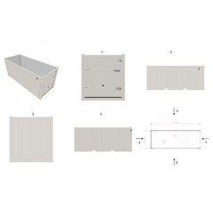 Contentor de armazenamento de 20 pés com porta seccional de garagem - Image 5