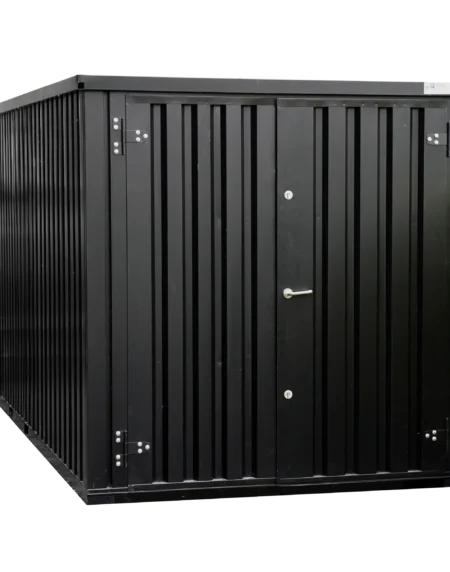 Contentor desmontável 6 x 2 m – Porta dupla – Preto RAL 9005