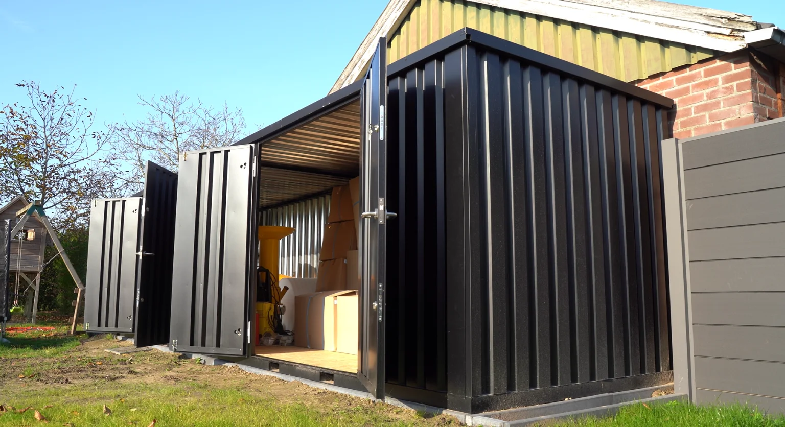 Contentor desmontável padrão 8 x 2 m – Preto RAL 9005 - Image 2