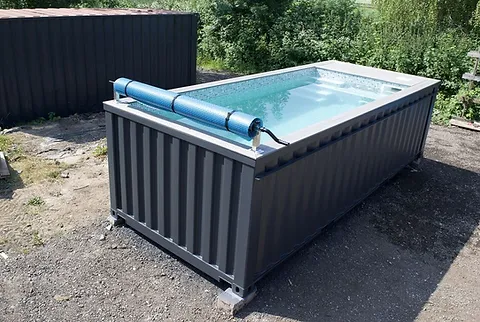 PISCINA CONTÊINER DE 20 PÉS COM JATO DE NATAÇÃO CINZA ANTRACITE - Image 3