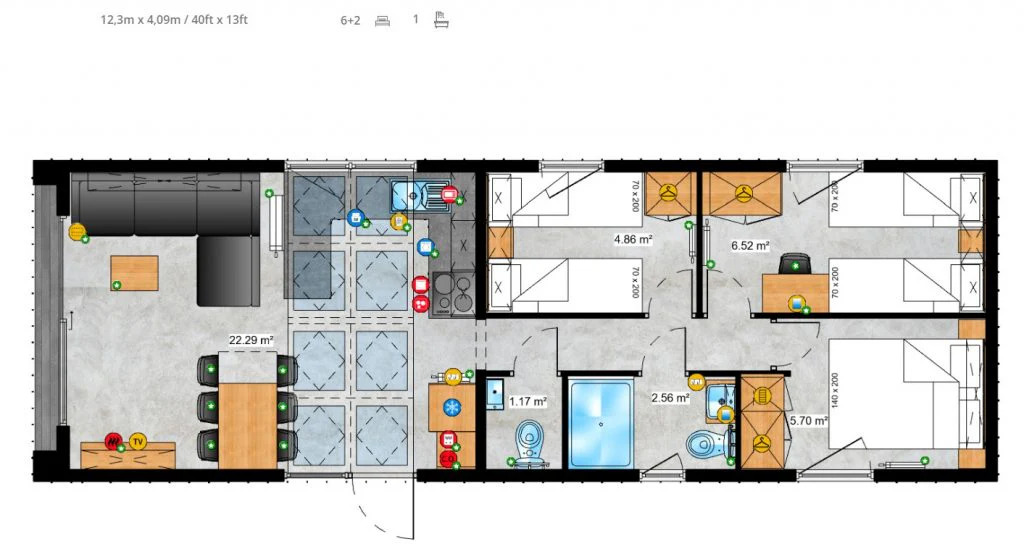 Casa móvel de luxo e prestígio, 12,05 x 4,0 metros. - Image 2