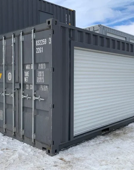Container de 20 pés com 16 portas de enrolar
